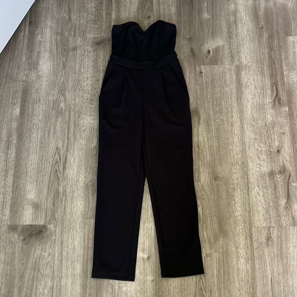 Express Black Strapless Corset Jumpsuit Romper One Piece